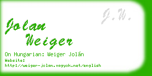 jolan weiger business card